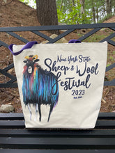 Load image into Gallery viewer, Tote Bag Purple Handles (1) 2023 ps ZipperTop Med Groc, 2 Outside Pockets, Inside hanging pocket
