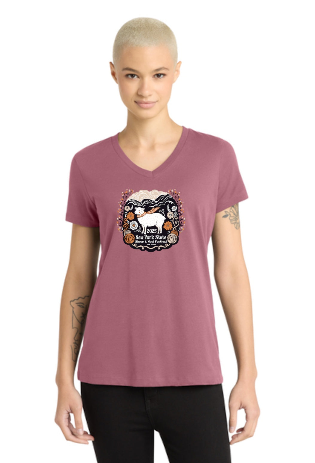 District Made 4.3 oz '24 Ladies V-neck Tee 2025
