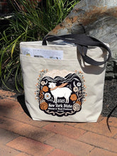 Load image into Gallery viewer, 1 Tote Bag 2025 ZipperTop Med Groc, 1.5&quot; BlackHandles, 2 Outside Pockets, Inside hanging pocket PS
