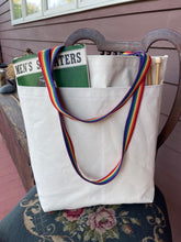 Load image into Gallery viewer, Tote Bag 2025 ZipperTop Med Groc, Rainbow Handles, 2 Outside Pockets, Inside hanging pocket PS
